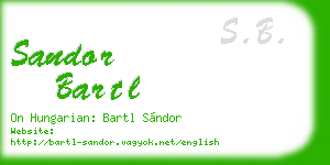 sandor bartl business card