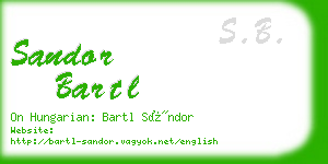 sandor bartl business card